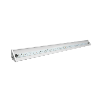 a white rectangular full spectrum grow light fixture